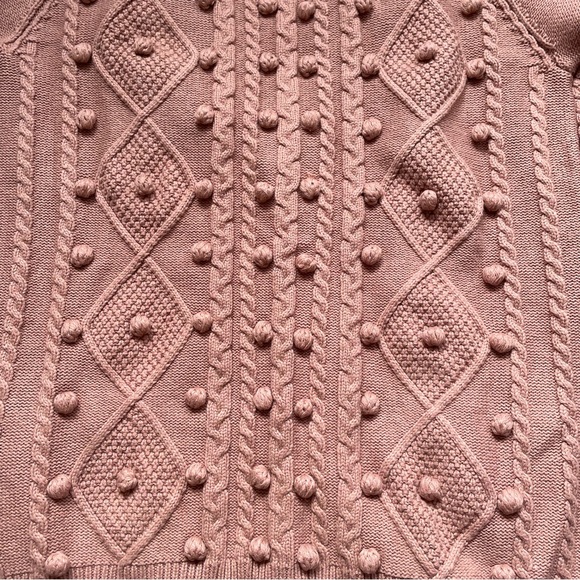 Jackson Rowe Bobble Cable Knit Cardigan Chunky Small Cozy Cottagecore Oversized - Picture 10 of 13